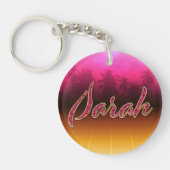 Sarah Vorname Name golden pink Schlüsselanhänger (Vorderseite)
