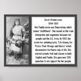 Sarah Winnemucca Native American Author Leader Poster