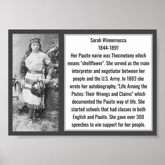 Sarah Winnemucca Native American Author Leader Poster (Vorne)