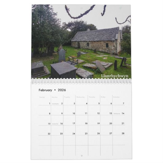 Sarah Woodburys Kirchen von Wales Kalender (Feb 2026)