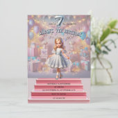 Sarahs siebter Geburtstag Einladung (Stehend Vorderseite)