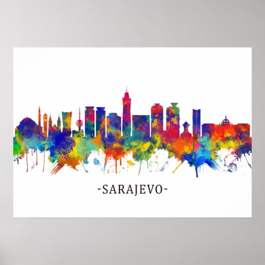 Sarajevo Bosnia and Herzegovina Skyline Poster (Vorne)
