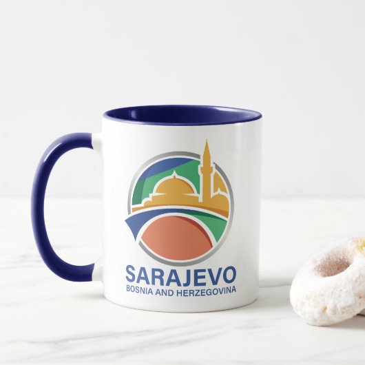 Sarajevo Bosnia and Herzegovina Tasse (Mit Donut)