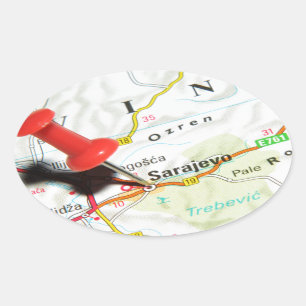 Sarajevo, Bosnien und Herzegowina Ovaler Aufkleber