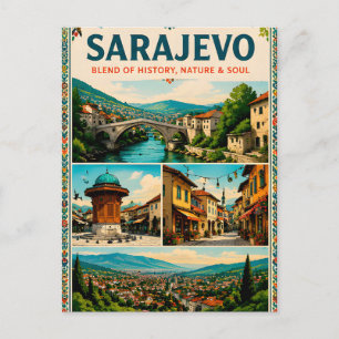 🗺️ Sarajevo-Sehenswürdigkeiten Reise-Erinnerungs- Postkarte