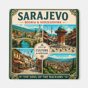 🧲 Sarajevo Sehenswürdigkeiten Reise Souvenir Kühl Magnet