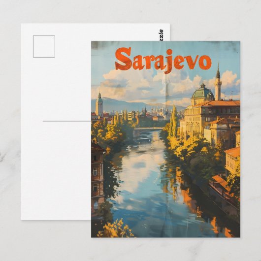 Sarajevo Vintag Postkarte (Vorne/Hinten)