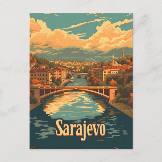 Sarajevo Vintage Postkarte (Vorderseite)