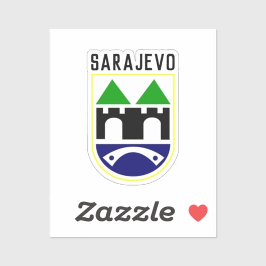 Sarajevo-Wappen, Bosnien und Herzegowina Aufkleber (Blatt)