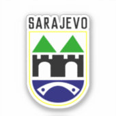 Sarajevo-Wappen, Bosnien und Herzegowina Aufkleber (Vorderseite)