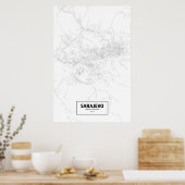 Sarajewo, Bosnien und Herzegowina (schwarz auf wei Poster (Küche)