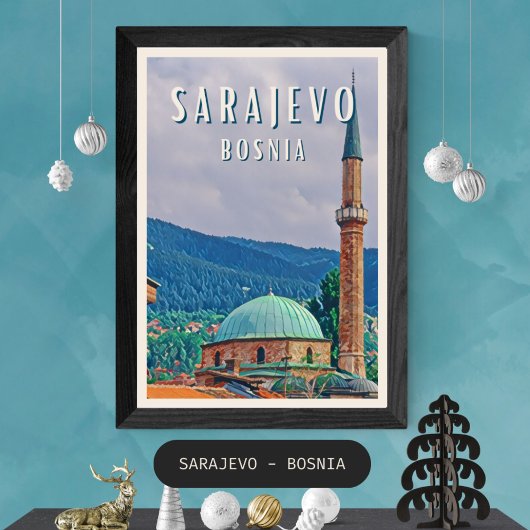 Sarajewo, historische Stadt Bosnien und Herzegowin Poster