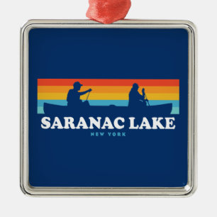 Saranac Lake New York Canoe Ornament Aus Metall