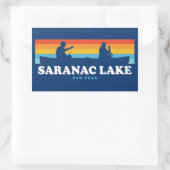 Saranac Lake New York Canoe Rechteckiger Aufkleber (Tasche)