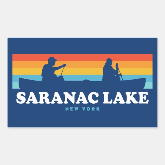 Saranac Lake New York Canoe Rechteckiger Aufkleber (Vorderseite)