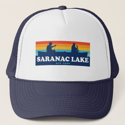 Saranac Lake New York Canoe Truckerkappe (Vorderseite)