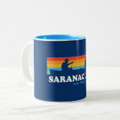 Saranac Lake New York Canoe Zweifarbige Tasse (Vorderseite Links)