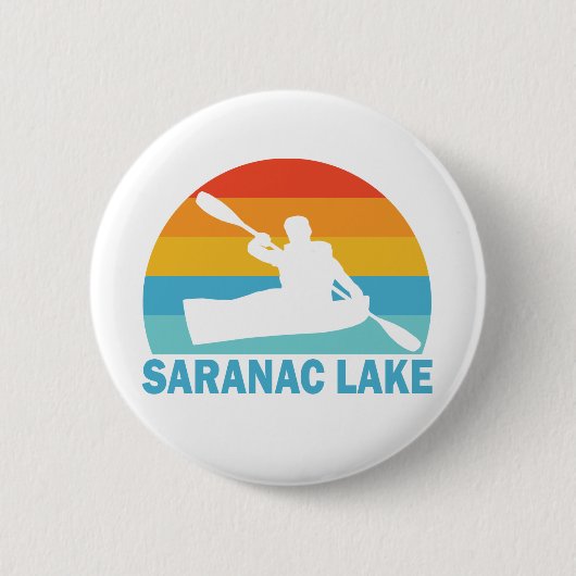 Saranac Lake New York Kayak Button (Vorderseite)