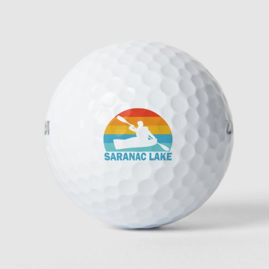 Saranac Lake New York Kayak Golfball (Vorderseite)