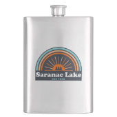 Saranac Lake New York Rainbow Flachmann (Vorderseite)