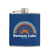 Saranac Lake New York Rainbow Flachmann (Vorderseite)
