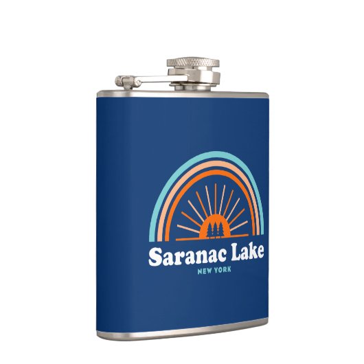 Saranac Lake New York Rainbow Flachmann (Rechts)