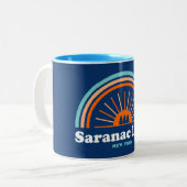 Saranac Lake New York Rainbow Zweifarbige Tasse (Vorderseite Links)