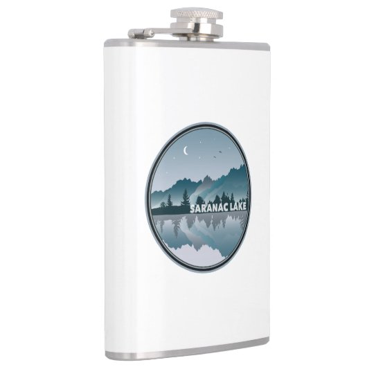 Saranac Lake New York Reflection Flachmann (Rechts)