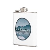 Saranac Lake New York Reflection Flachmann (Links)