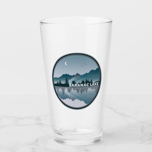 Saranac Lake New York Reflection Glas (Vorderseite)