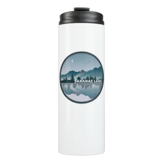 Saranac Lake New York Reflection Thermosbecher (Vorderseite)