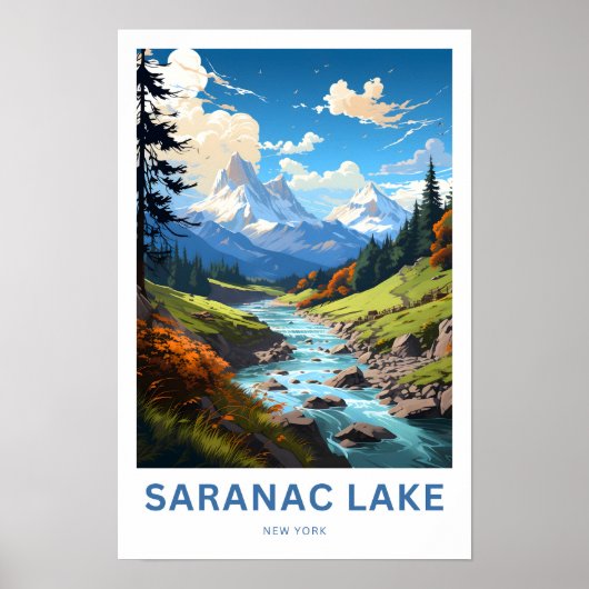 Saranac Lake New York Travel Print Poster (Vorne)