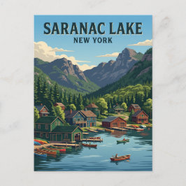 Saranac Lake, New York, USA Postkarte