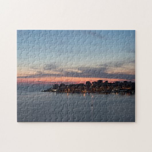 Sarande, Albanien, bei Sonnenuntergang Puzzle (Horizontal)
