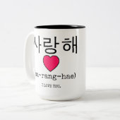 Saranghae - Ich Liebe Sie in koreanischer PERSONAL Zweifarbige Tasse (Vorderseite Links)