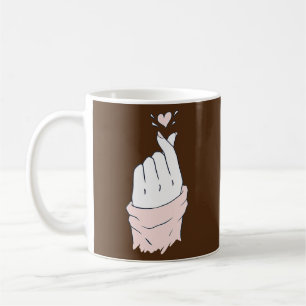 Saranghae Korean Finger Heart K Pop Liebe Misty Kaffeetasse