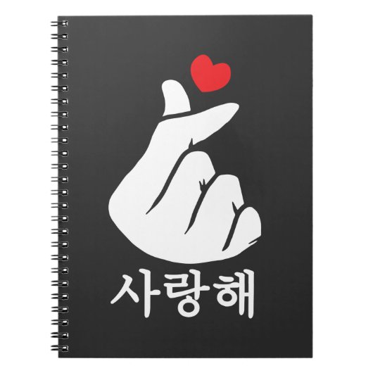 Saranghae Liebe KPop Finger Heart Koreanisch Notizblock (Vorderseite)