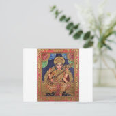 SARASAWATI ANTIQUE INDISCHE MALERDRUCK POSTKARTE (Stehend Vorderseite)