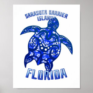 Sarasota Barrier Florida Urlaub Stammes-Schildkröt Poster