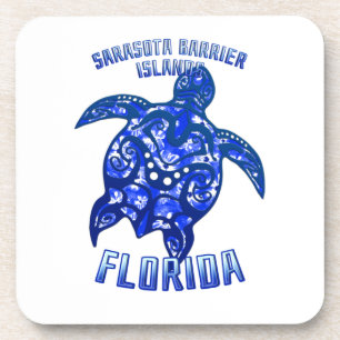Sarasota Barrier Florida Vacation Tribal Turtle Getränkeuntersetzer