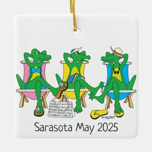 Sarasota Beach Gators Keramik Ornament (Vorderseite)