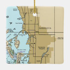 Sarasota FL Chart Keramikornament