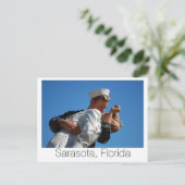 Sarasota, FL Kissing Sailor Postkarte (Stehend Vorderseite)