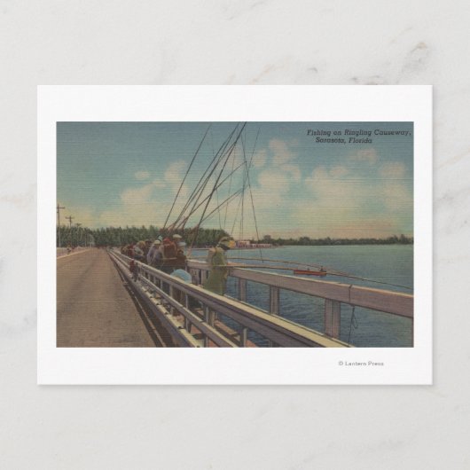 Sarasota, FL - Sicht auf die Menschen, die außerha Postkarte (Vorderseite)