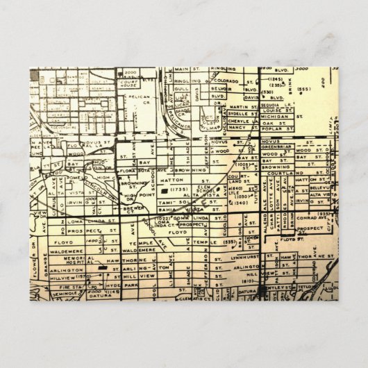 Sarasota, FL Vintage Karte (Vorderseite)