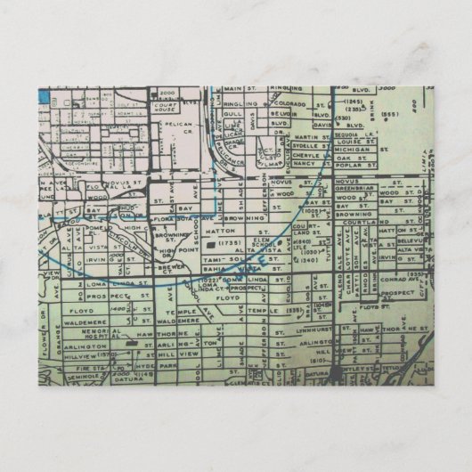 Sarasota, FL Vintage Karte (Vorderseite)