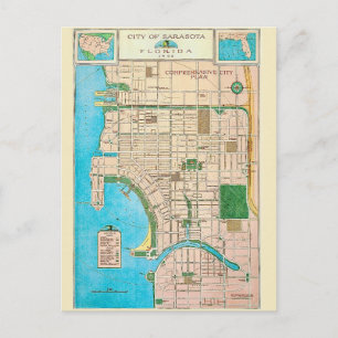 Sarasota FL Vintage-Karte Postkarte