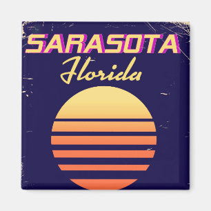 Sarasota Florida 1980er Jahre Vintage-Reise-Druck. Magnet
