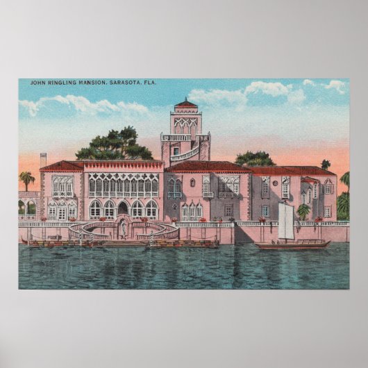 Sarasota, Florida - Ansicht von John Ringling Poster (Vorne)
