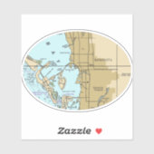 Sarasota Florida Chart Aufkleber (Blatt)